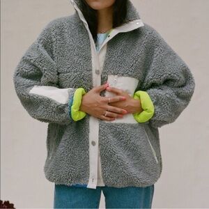 Sandy Liang Ollie Fleece Jacket Grey